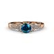 1 - Serene Blue and White Diamond Bridal Set Ring 
