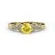 1 - Serene Yellow Sapphire and Diamond Bridal Set Ring 