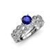 3 - Laine Blue Sapphire and Diamond Marquise Shape Bridal Set Ring 