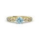 1 - Laine Aquamarine and Diamond Marquise Shape Bridal Set Ring 