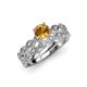 3 - Laine Citrine and Diamond Marquise Shape Bridal Set Ring 