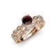 3 - Laine Red Garnet and Diamond Marquise Shape Bridal Set Ring 