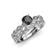 3 - Laine Black and White Diamond Marquise Shape Bridal Set Ring 