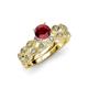 3 - Laine Ruby and Diamond Marquise Shape Bridal Set Ring 