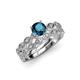 3 - Laine Blue and White Diamond Marquise Shape Bridal Set Ring 