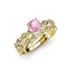 3 - Laine Pink Tourmaline and Diamond Marquise Shape Bridal Set Ring 