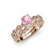 3 - Laine Pink Tourmaline and Diamond Marquise Shape Bridal Set Ring 