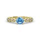 1 - Laine Blue Topaz and Diamond Marquise Shape Bridal Set Ring 