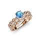 3 - Laine Blue Topaz and Diamond Marquise Shape Bridal Set Ring 