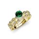 3 - Laine Emerald and Diamond Marquise Shape Bridal Set Ring 