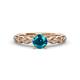 1 - Laine London Blue Topaz and Diamond Marquise Shape Bridal Set Ring 