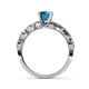 4 - Laine London Blue Topaz and Diamond Marquise Shape Bridal Set Ring 