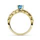 4 - Laine Blue Topaz and Diamond Marquise Shape Bridal Set Ring 