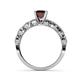 4 - Laine Red Garnet and Diamond Marquise Shape Bridal Set Ring 
