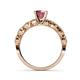 4 - Laine Rhodolite Garnet and Diamond Marquise Shape Bridal Set Ring 
