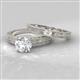 2 - Florie Classic Blue Diamond Solitaire Bridal Set Ring 
