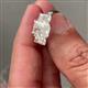 2 - Aletta 9x7 mm Emerald Cut Lab Created Ruby and Lab Grown Diamond Three Stone Engagement Ring 