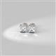 2 - Zoey Princess Cut Diamond  1.00 ctw (SI2/HI) Four Prongs Solitaire Stud Earrings 