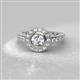 2 - Meir 0.74 ctw IGI Certified Lab Grown Diamond Round (5.00 mm) & Natural Diamond Round (1.40 mm) Halo Engagement Ring  