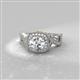 2 - Amy Desire 1.25 ctw Rhodolite Garnet Round (6.50 mm) & Natural Diamond Round (1.10 mm) Swirl Halo Engagement Ring 