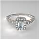 2 - Gloria Prima Emerald Cut Aquamarine and Diamond Halo Engagement Ring 