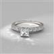 4 - Amra Princess Cut Emerald and Diamond Engagement Ring 