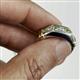 2 - Brad Round Aquamarine and Diamond 7 Stone Men Wedding Ring 