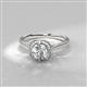 2 - Myrna Round Iolite and Diamond Halo Engagement Ring 