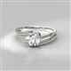 4 - Elena Signature 5.50 mm Round Lab Grown Diamond Bypass Solitaire Engagement Ring 