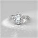 2 - Allene Signature Oval Cut Diamond Halo Engagement Ring 