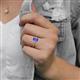 8 - Elizabeth Tanzanite and Diamond Halo Engagement Ring 