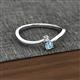 9 - Lucie 4.10 mm Bold Round Aquamarine and Diamond 2 Stone Promise Ring 