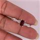 8 - Avril Desire Emerald Cut Red Garnet and Round Diamond Twist Braided Shank Engagement Ring 