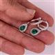 6 - Ilona 0.88 ctw Emerald Pear Shape (5x3 mm) with accented Diamond Halo Dangling Earrings 