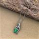 6 - Evana 7x5 mm Emerald Cut Emerald and Round Diamond Accent Ribbon Pendant Necklace 
