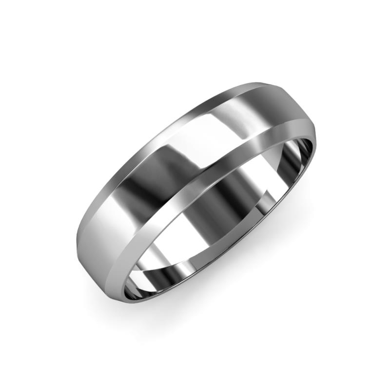 Feivel High Polish 4.00 mm Beveled Edge Wedding Band 