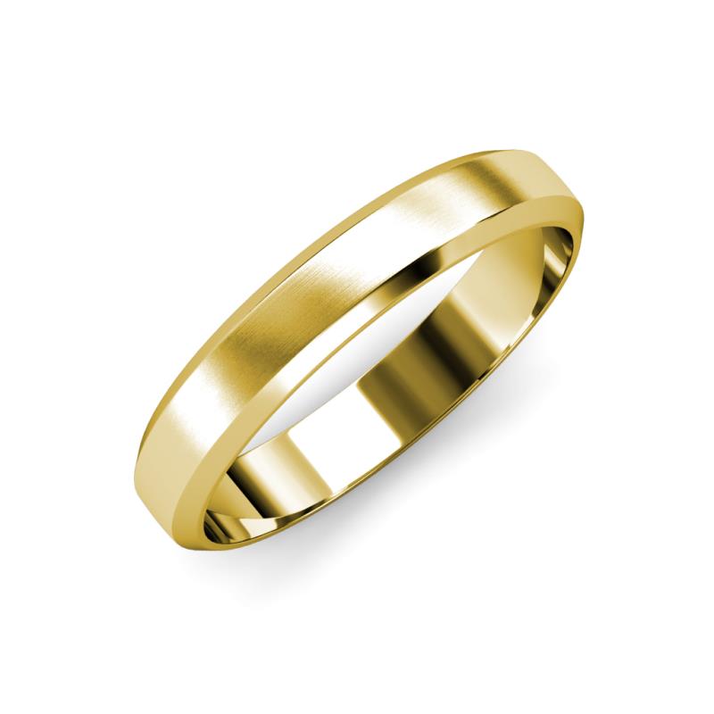 Feivel Satin Finish 4.00 mm Beveled Edge Wedding Band 