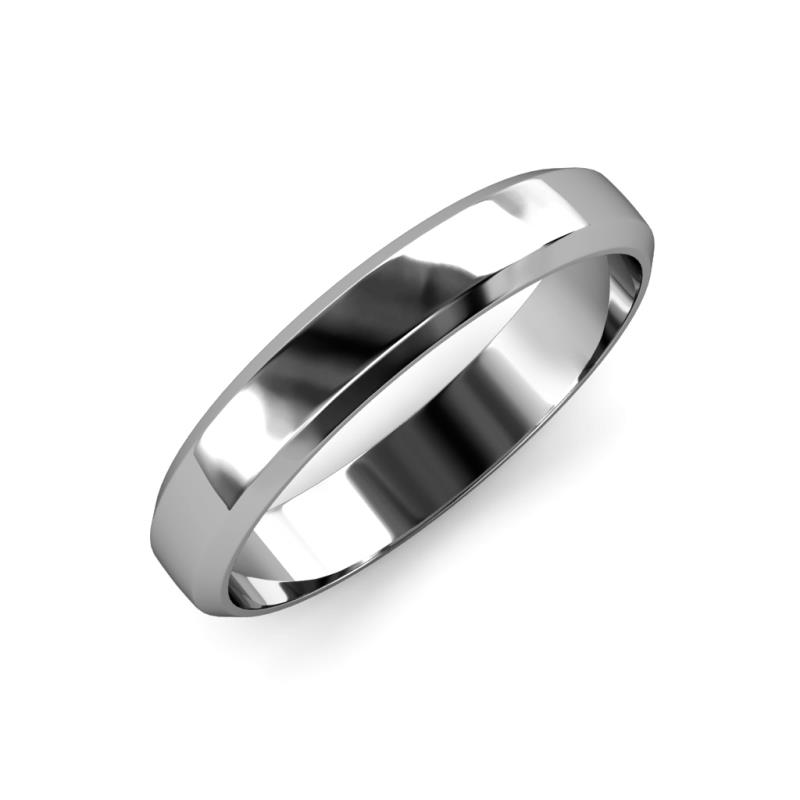 Feivel High Polish 4.00 mm Beveled Edge Wedding Band 