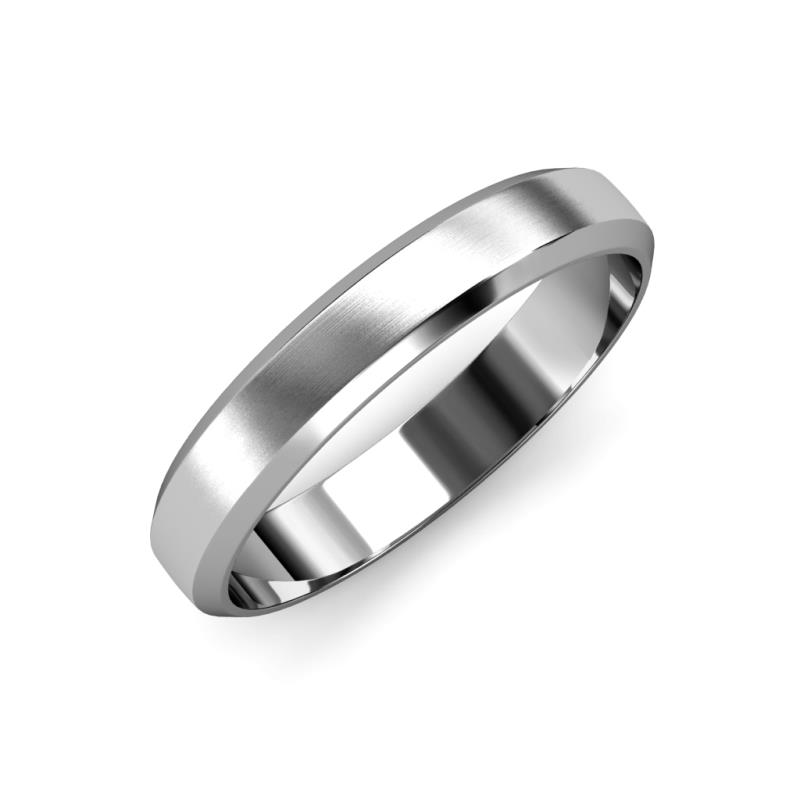 Feivel Satin Finish 4.00 mm Beveled Edge Wedding Band 