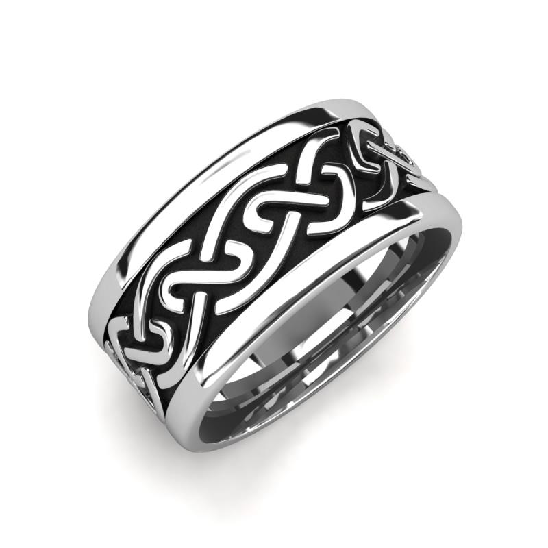 Jules High Polish 10.00 mm Celtic Wedding Band 