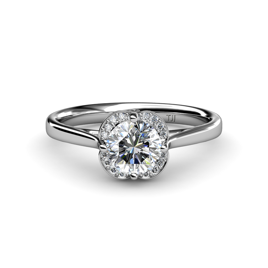 Myrna Semi Mount Halo Engagement Ring 