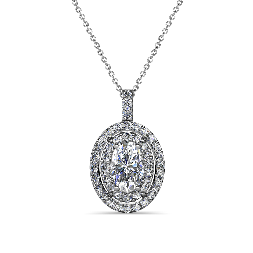 Calice Semi Mount Double Halo Pendant 