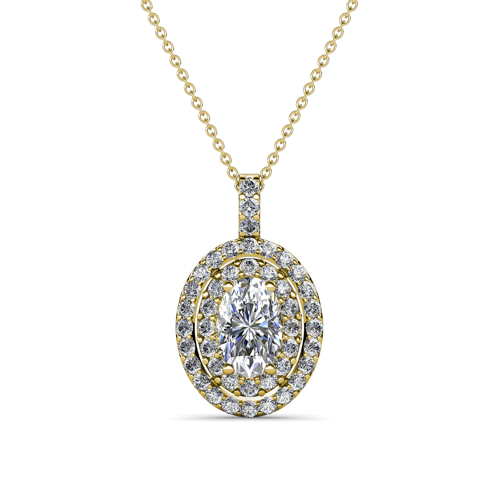 Calice Semi Mount Double Halo Pendant 