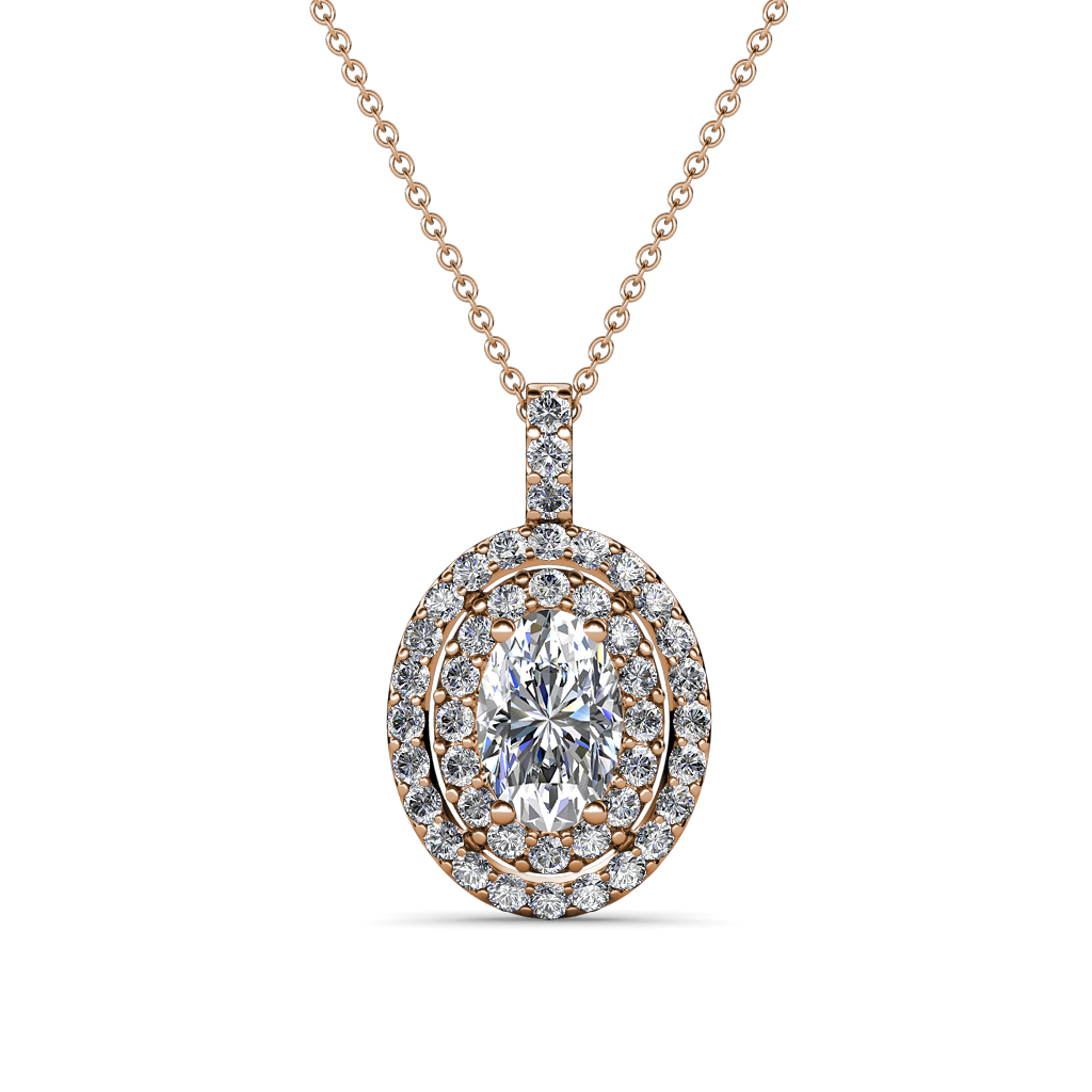 Calice Semi Mount Double Halo Pendant 