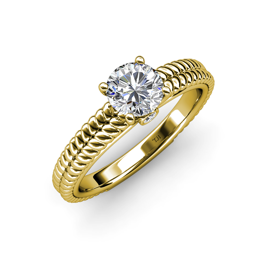 Kelis Desire Two Tone Semi Mount Braided Engagement Ring  