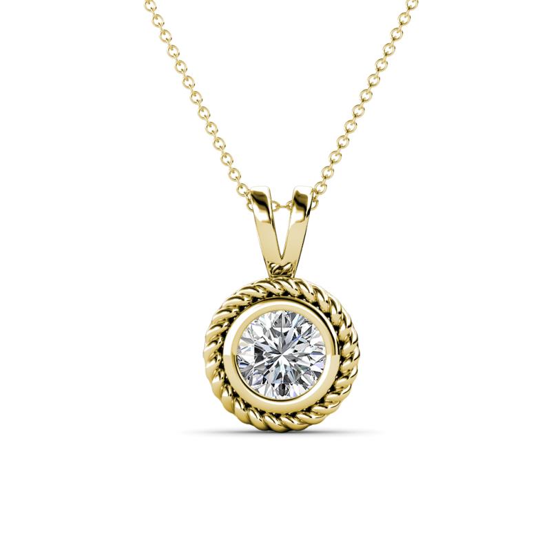 Juliya Semi Mount Rope Edge Bezel Set Solitaire Pendant Necklace Setting 