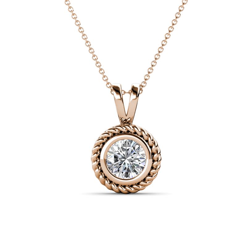 Juliya Semi Mount Rope Edge Bezel Set Solitaire Pendant Necklace Setting 