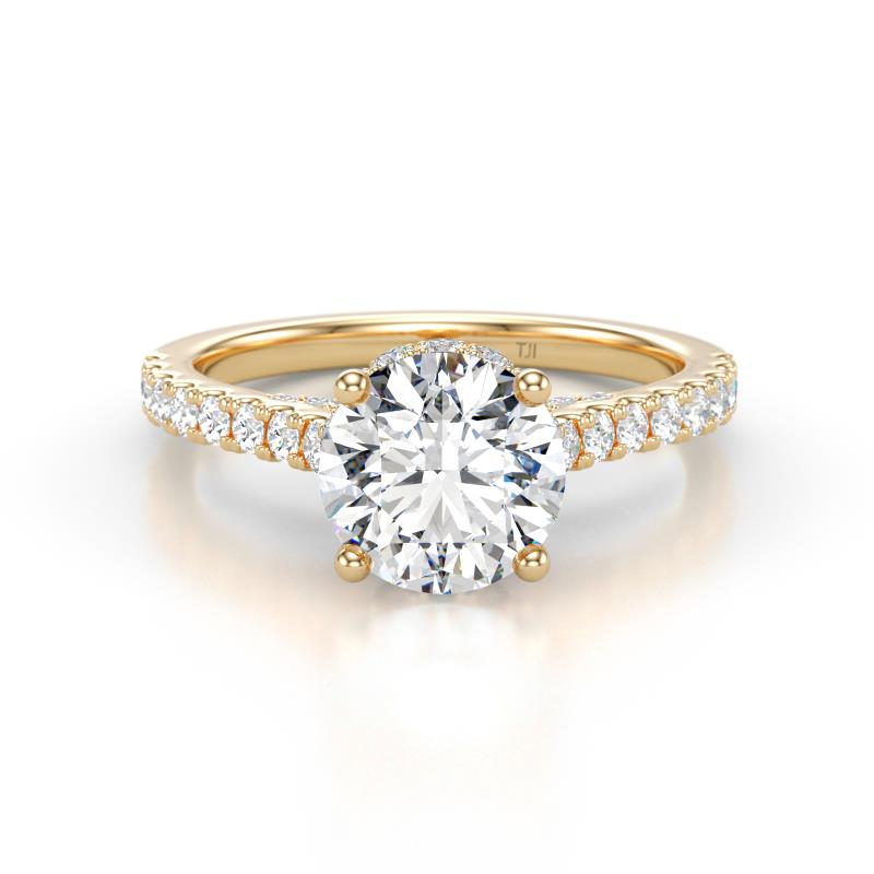 Kalina Semi Mount accented 0.60 ctw Lab Grown Diamonds Women Halo Engagement Ring 