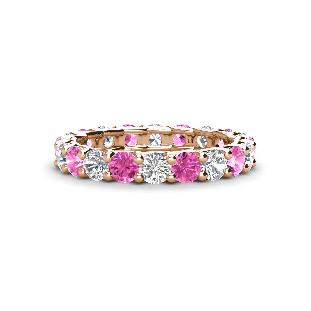 Laida 3.40 mm Pink Sapphire and Diamond Eternity Band 