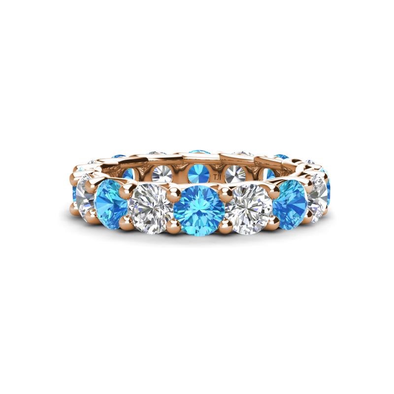 Laida 3.76 ctw (4.00 mm) Blue Topaz and Diamond Eternity Band 